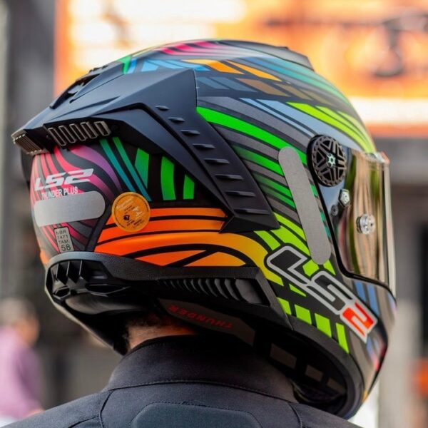 FF800 Storm Power Matt Black Rainbow Helmet - Riders Junction