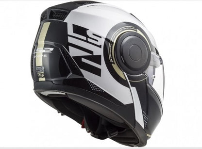 LS2 FF902 Scope Arch Gloss White Titanium Helmet - Riders Junction