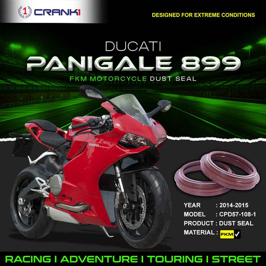 Fork Dust Seals Pair For Ducati Panigale 899 (2014-2015) - CPD57-108-1 - CRANK1
