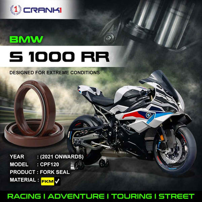 Fork Oil Seals Pair For BMW S 1000 RR (2021 Onwards) - CPF120 - CRANK1