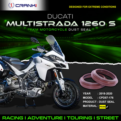 Fork Dust Seals Pair For Ducati Multistrada 1260 S (2018-2020) - CPD57-176 - CRANK1