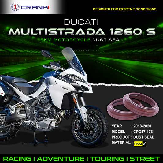 Fork Dust Seals Pair For Ducati Multistrada 1260 S (2018-2020) - CPD57-176 - CRANK1
