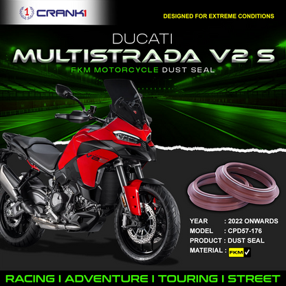 Fork Dust Seals Pair For Ducati Multistrada V2 S (2022 Onwards) - CPD57-176 - CRANK1