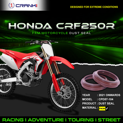 Fork Dust Seals Pair For Honda CRF250R (2021 Onwards) - CPD57-104 - CRANK1