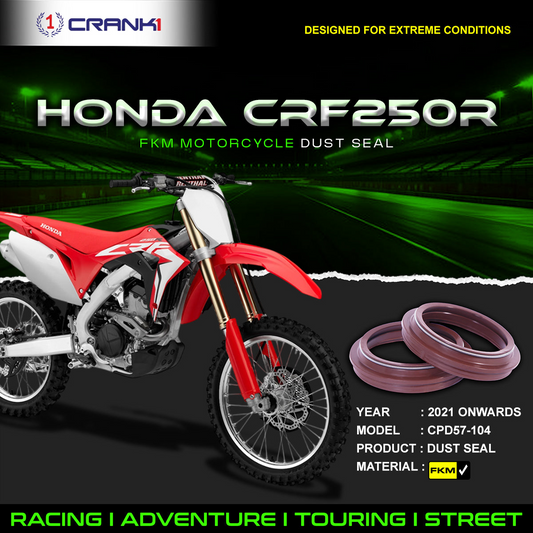 Fork Dust Seals Pair For Honda CRF250R (2021 Onwards) - CPD57-104 - CRANK1