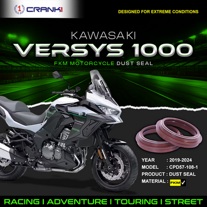 Fork Dust Seals Pair For Kawasaki Versys 1000 (2019-2024) - CPD57-108-1 - CRANK1