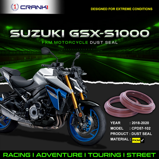 Fork Dust Seals Pair For Suzuki GSX-S1000 (2018-2020) - CPD57-102 - CRANK1