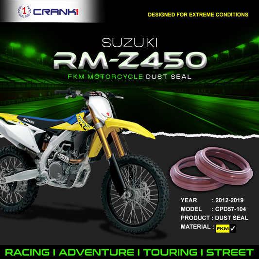 Fork Dust Seals Pair For Suzuki RM-Z450 (2012-2019) - CPD57-104 - CRANK1