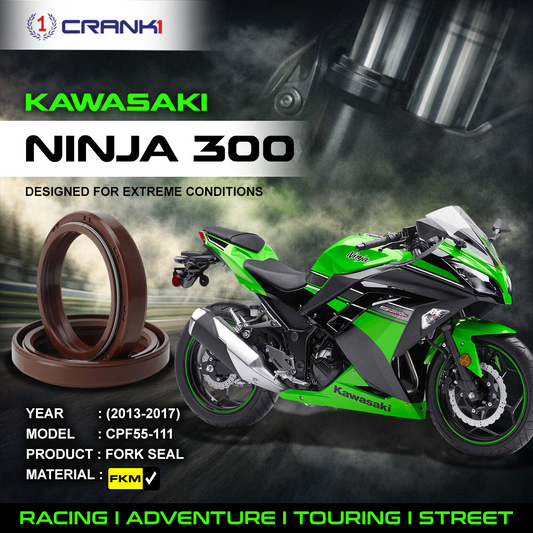 Fork Oil Seals Pair For Kawasaki Ninja 300 (2013-2017) - CPF55-111 - CRANK1