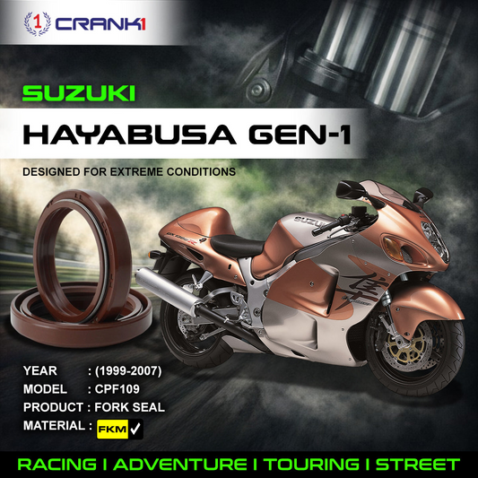 Fork Oil Seals Pair For Suzuki Hayabusa GEN-1 (1999-2007) - CPF109 - CRANK1