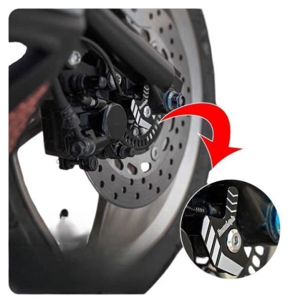 Front Wheel ABS Sensor Protector Cover Cap Alloy Cnc (Silver)