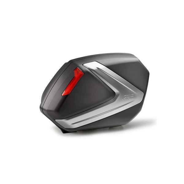 GIVI-37l Monokey side Panniers Black Silver Insert Red Reflector-V37N