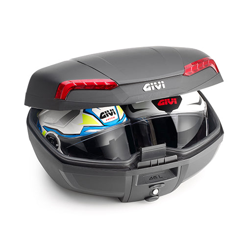 GIVI 46 LTR Monolock® Top-Case Black With Smoked Reflector Universal Mounting Plate Included - E46NT