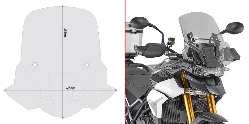 GIVI Clear Tall Screen for Tiger 900-D6415ST