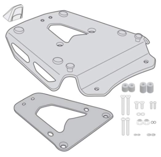 GIVI Triumph Tiger 1200 GT Aluminum Rear Rack specific for Monokey top case - SRA6422