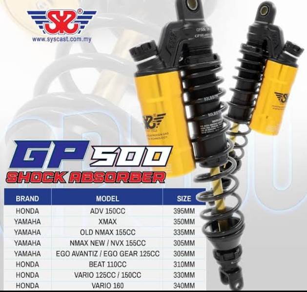 GP500 Shock Absorber With Nitrogen GAS for Yamaha Aerox-Titanium Red- SYS