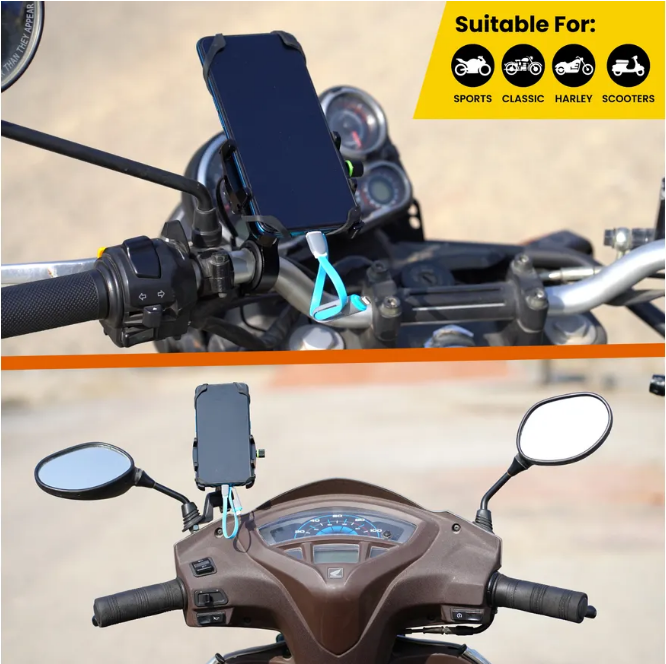 Claw Grip With Jaw Mobile Holder with Charger Aluminum - Black - Grandpitstop