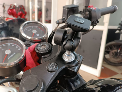 Handlebar mount for Mobile Holder on Royal Enfield GT 650 - RJ Customs - Riders Junction
