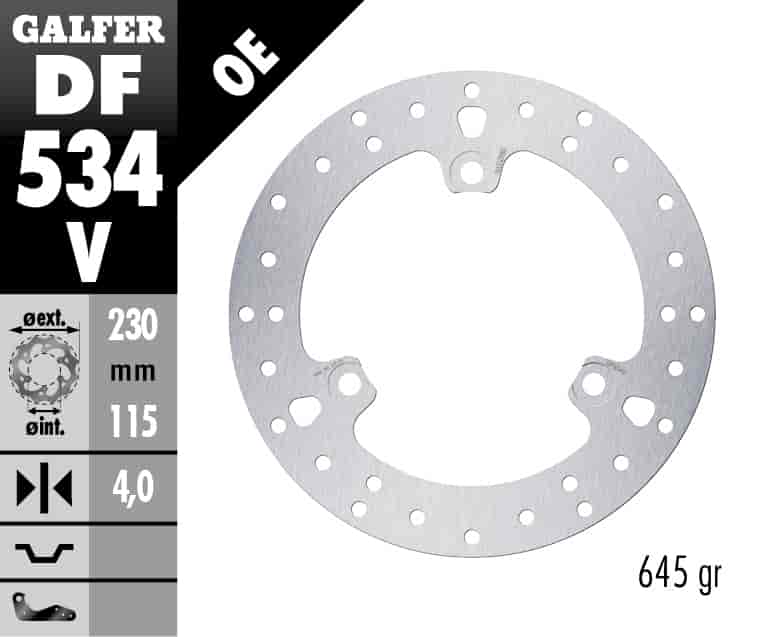 Galfer Front Fixed Round Brake Disc (DF534V)