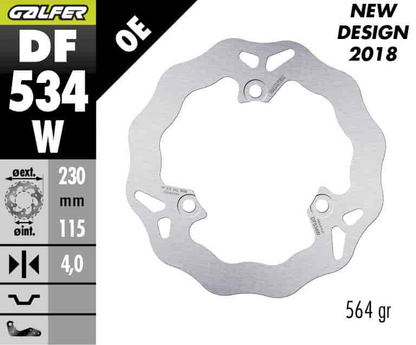 Galfer Front Fixed Wave Brake Disc (DF534W)
