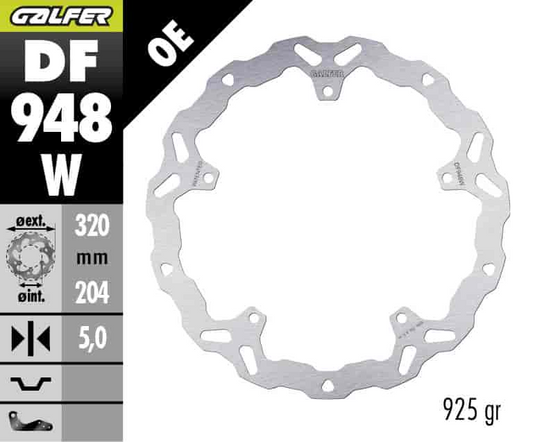 Galfer Front Fixed Wave Brake Disc (DF948W)