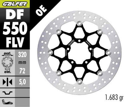 Galfer Front Floating Round Brake Disc (DF550FLV)
