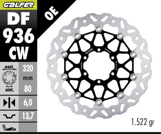 Galfer Front Floating Wave Brake Disc (DF936CW)
