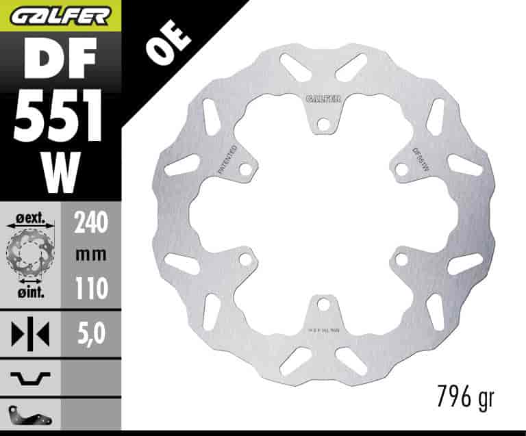 Galfer Rear Fixed Wave Brake Disc (DF551W)