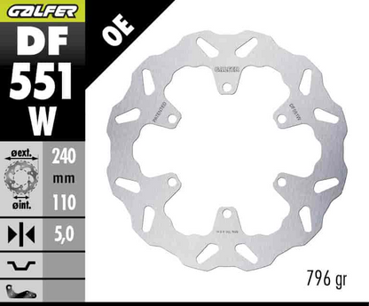 Galfer Rear Fixed Wave Brake Disc (DF551W)