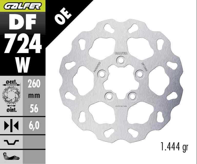 Galfer Rear Fixed Wave Brake Disc (DF724W)