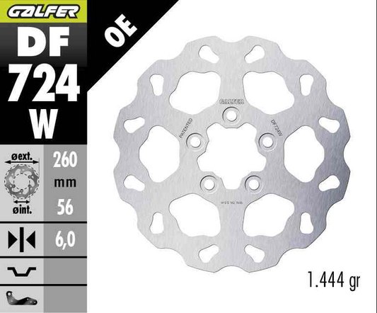 Galfer Rear Fixed Wave Brake Disc (DF724W)