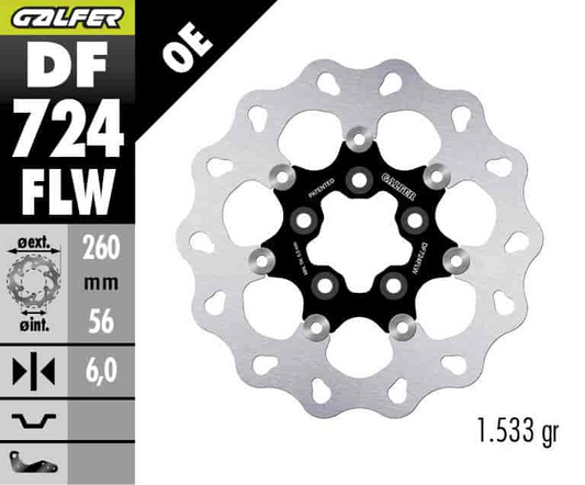 Galfer Rear Floating Wave Brake Disc (DF724FLW)