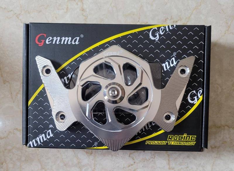 Genma Yamaha Aerox Accessories India Yamaha Aerox Windshield CNC Fan Type-Silver