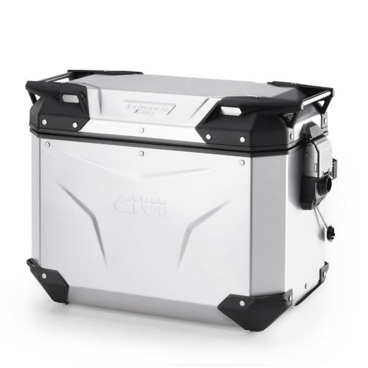 Givi–Left-side Trekker Outback Evo Anodised Aluminium Side-case 44 Ltr-OBKEV44AA