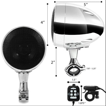 Go Hawk 2 Channel 4 Inch Speakers With Inbuilt Amplifier Chrome (600 Watts)