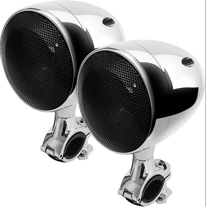 Go Hawk 2 Channel 4 Inch Speakers With Inbuilt Amplifier Chrome (600 Watts)