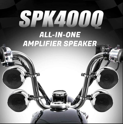 Go Hawk 4 Channel 4 Inch Speakers With Inbuilt Amplifier Black (1200 Watts)