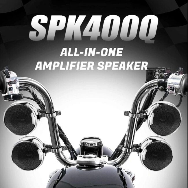 Go Hawk 4 Channel 4 Inch Speakers With Inbuilt Amplifier Chrome (1200 Watts)