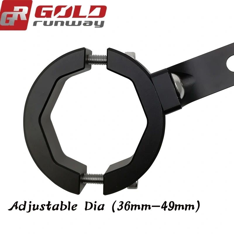 Gold Runway 36mm–49mm Universal Mounting Clamp for Motorcycle Auxiliary LED Lights