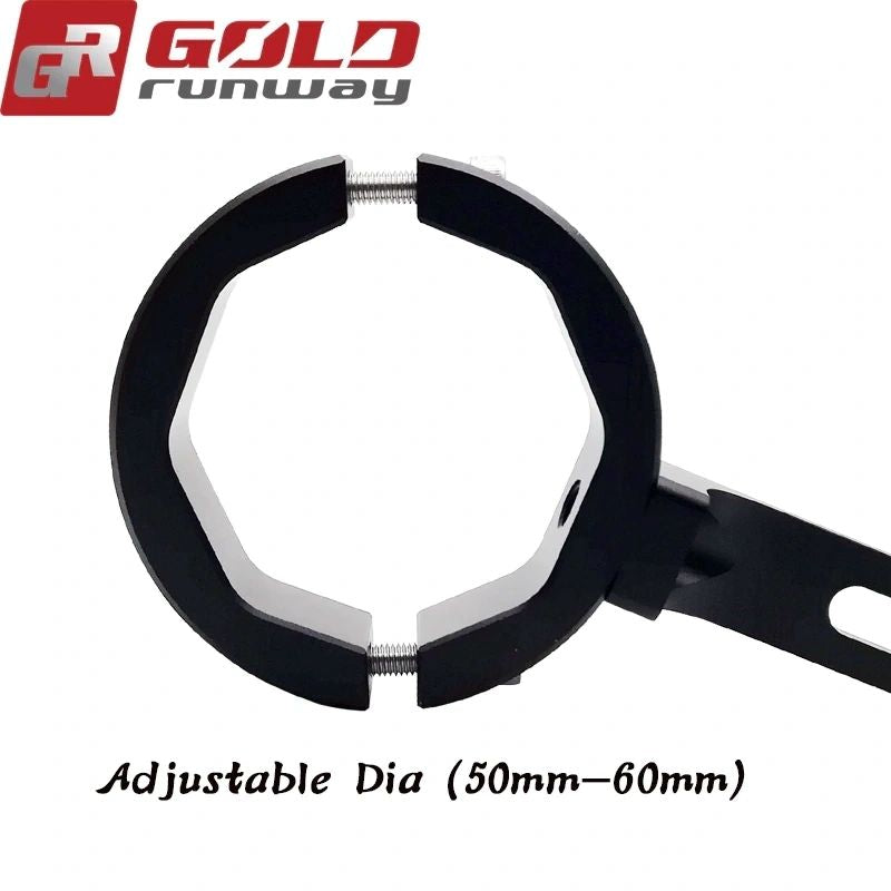 Gold Runway 50mm–60mm Universal Mounting Clamp for Motorcycle Auxiliary LED Lights