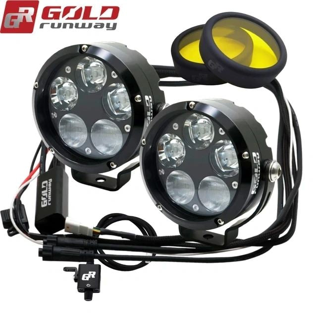 Gold Runway GR 50 X Combo Premium LED Auxiliary Driving Lights for Motorcycles