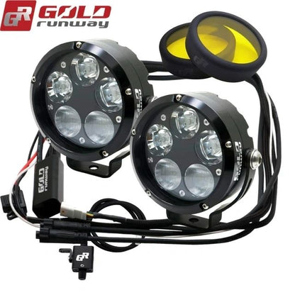 Gold Runway GR 50 X Combo Premium LED Auxiliary Driving Lights for Motorcycles
