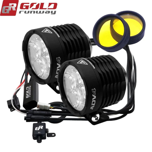 Gold Runway GR ADV 4 Premium Auxiliary LED Driving Lights for Motorcycles