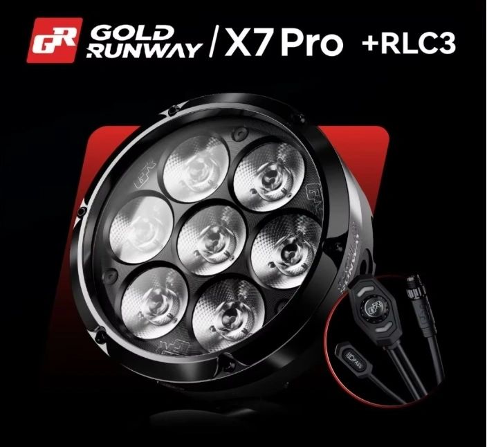 Gold Runway GR X7 Pro Premium LED Auxiliary Driving Lights for Motorcycles