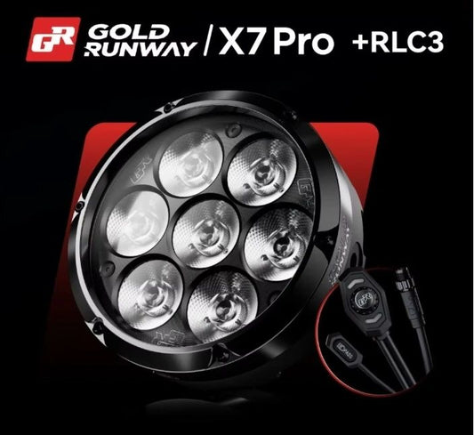 Gold Runway GR X7 Pro Premium LED Auxiliary Driving Lights for Motorcycles