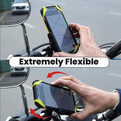 GrandPitStop-Jaw Grip Aluminium Mobile Holder with Vibration Controller Dampener (Black)-JGALWCVMobH