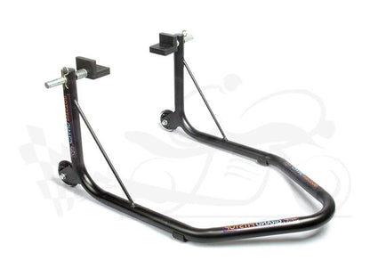 GrandPitStop-Non Dismantable Universal Rear Paddock Stand with Skate Wheels (Black)