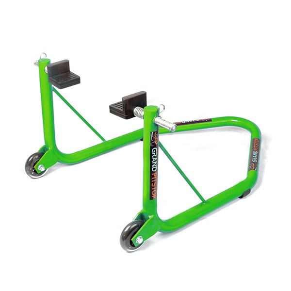 GrandPitStop-Non Dismantable Universal Rear Paddock Stand with Skate Wheels (Green)-PSGreen