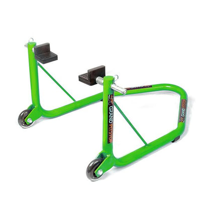 GrandPitStop-Non Dismantable Universal Rear Paddock Stand with Skate Wheels (Green)-PSGreen