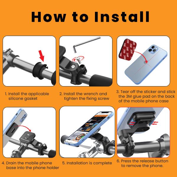 GrandPitStop Quick Lock GEN-1 Handlebar Mobile Holder with Magnetic Lock-G1BHMOBH